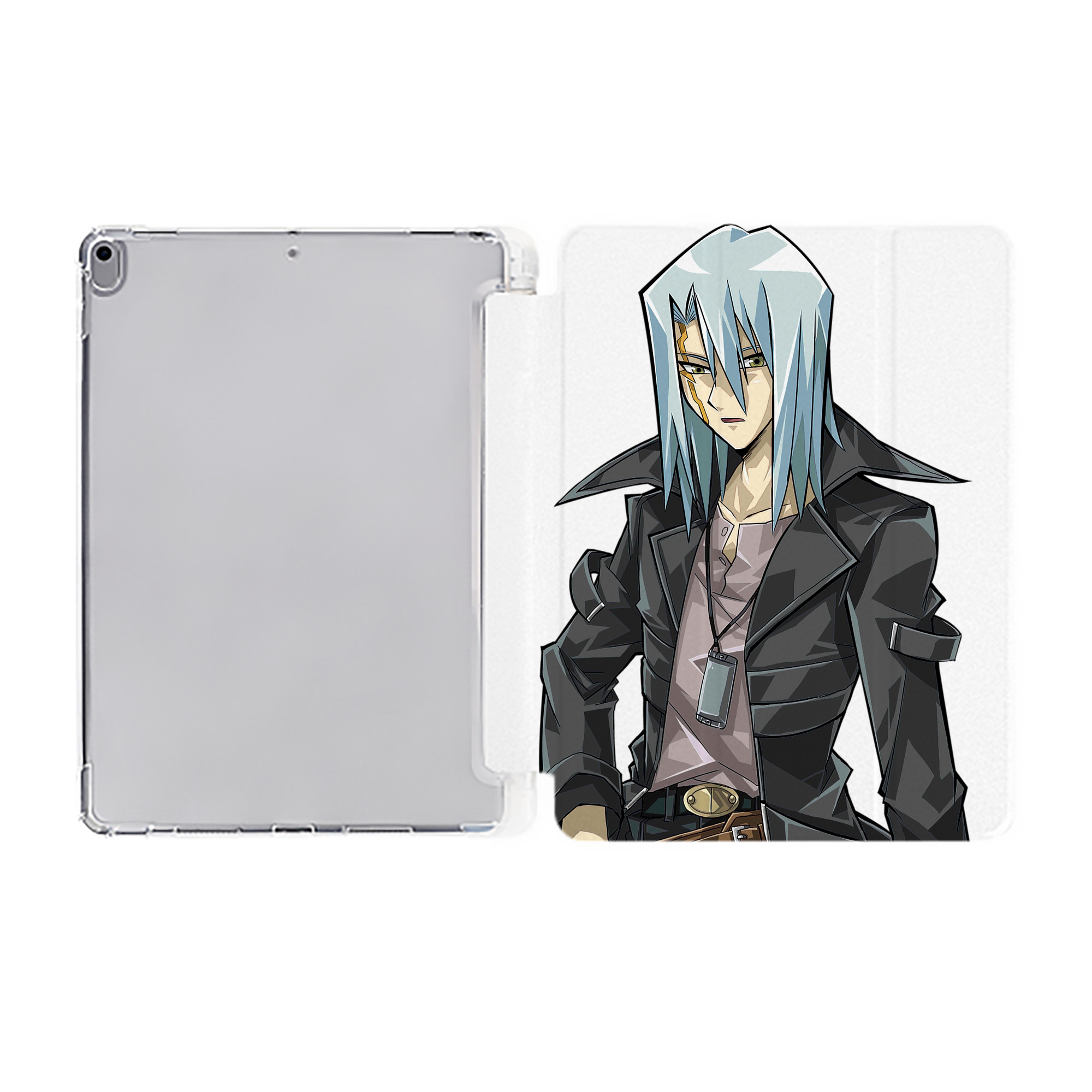 （画像用） 遊☆戯☆王 Yu-Gi-Oh! IPad ケース ペン収納付き 三つ折りスタンド PUレザー×シリコン 対応機種9.5/10.5/10.9インチ